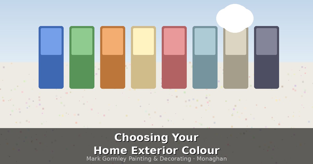 Exterior of a freshly painted house in Carrickmacross Co Monaghan showing colour choices