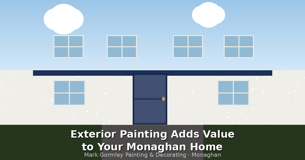 Freshly painted exterior of a house in Co Monaghan adding kerb appeal and value