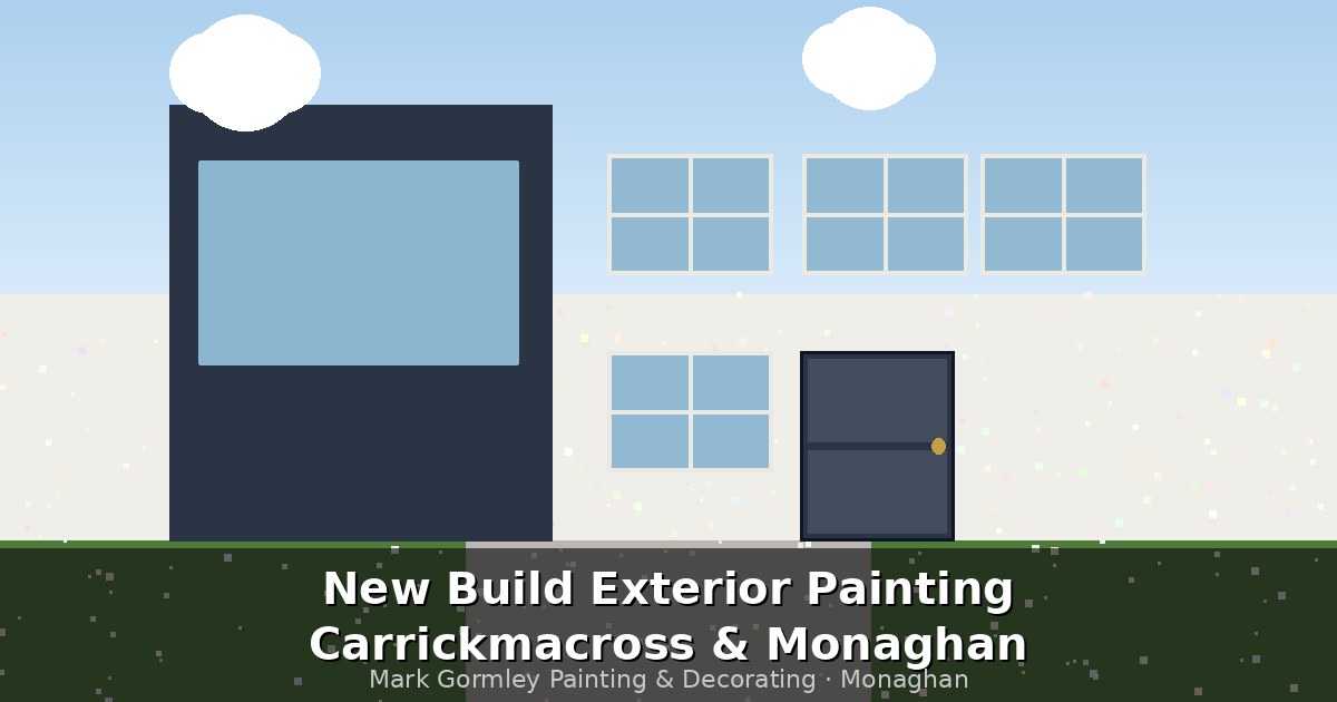 New build house exterior in Co Monaghan Ireland ready for first painting