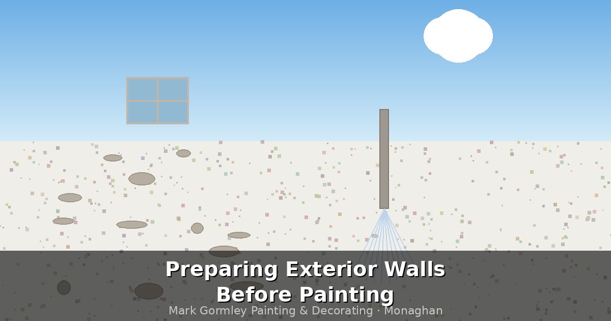Exterior wall preparation before painting, professional painter Carrickmacross Monaghan